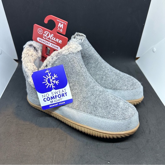 Dearfoams Dluxe Dolly Felted Bootie Slippers - Picture 1 of 10
